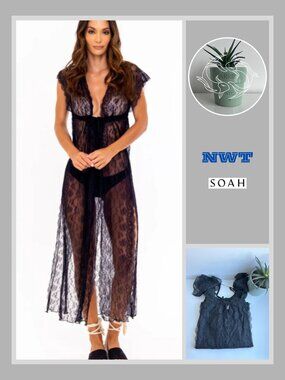 Soul of a Hippie (SOAH) - Matilda Black Slip Dress Cover up (XS/S)
